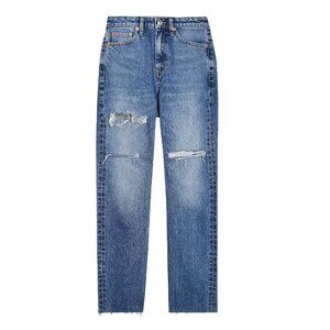 TOPSHOP Sofia Ripped Straight Leg Jeans